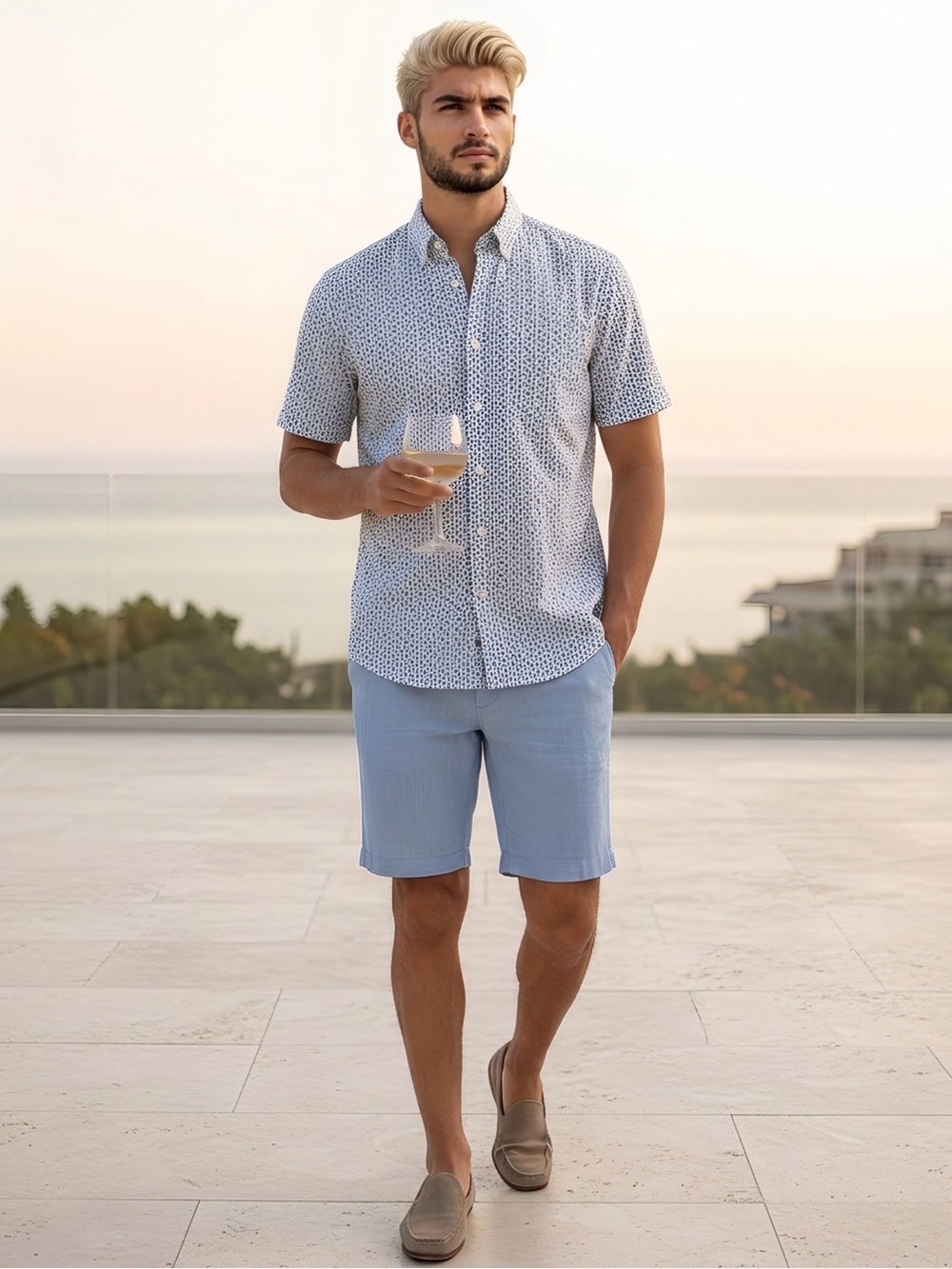 Peter Millar Crown Large Men’s Screwdriver Sunday Cotton-Stretch Sport Shirt